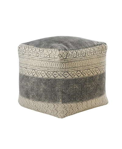 Cotton Pouf Ottoman for Extra Seating and Comfortable Footrest