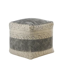 Cotton Pouf Ottoman for Extra Seating and Comfortable Footrest