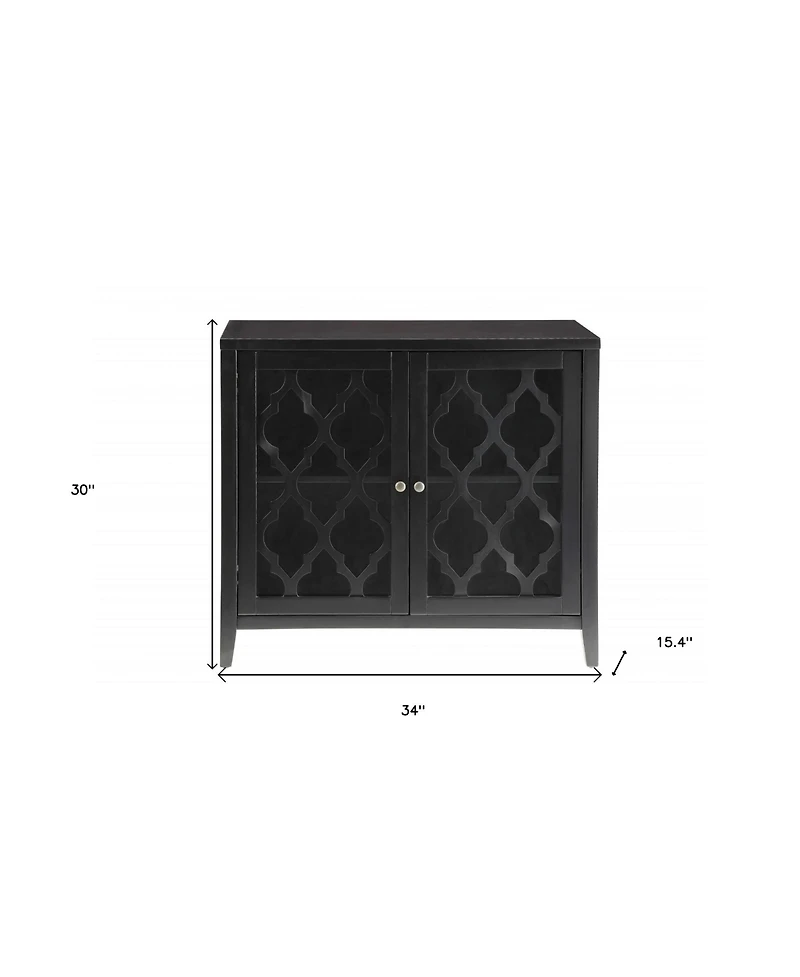 Two Glass Door Sideboard Cabinet with Adjustable Shelves