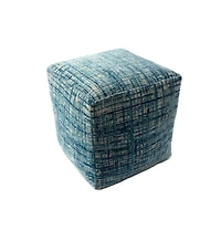 Versatile Polyester Blend Ottoman Cube for Seating or Storage