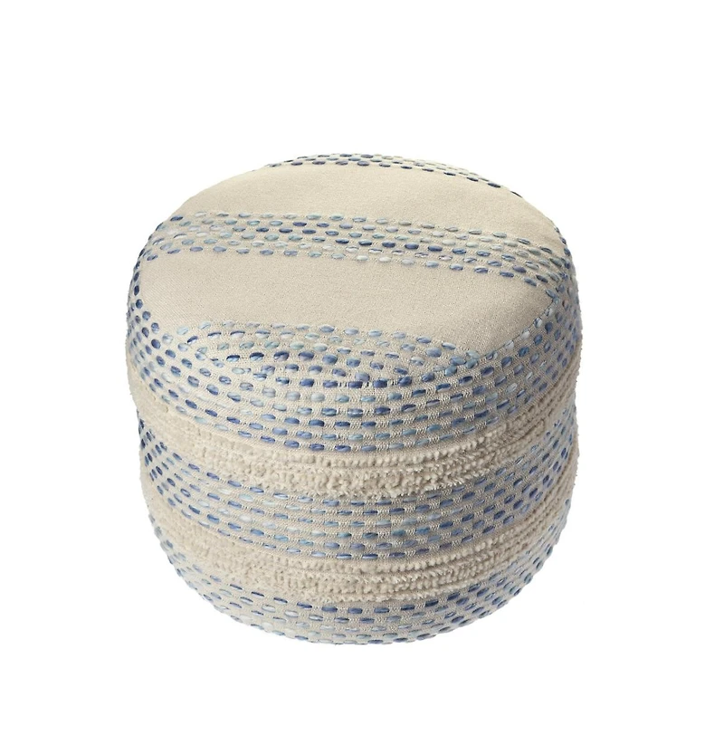 Soft Cotton Blend Ottoman for Footrest Storage and Home Decor