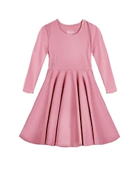 Mightly Girls Fair Trade Organic Cotton Solid 3/4 Sleeve Twirl Dress