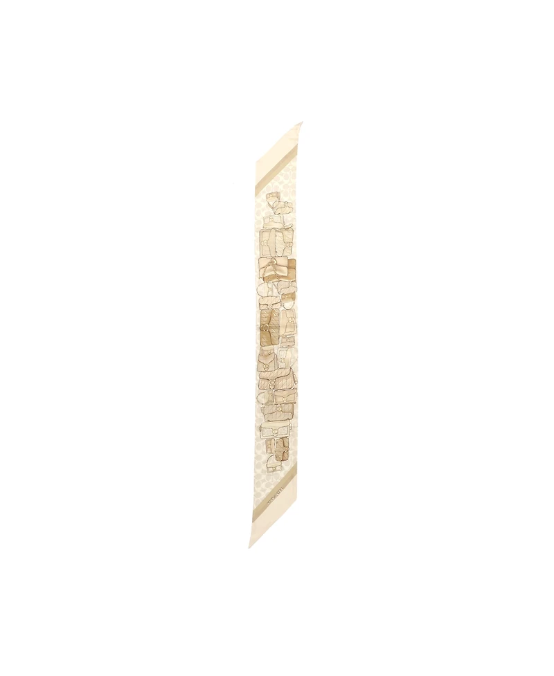 Coach Stacked Tabby Bags Print Silk Skinny Scarf