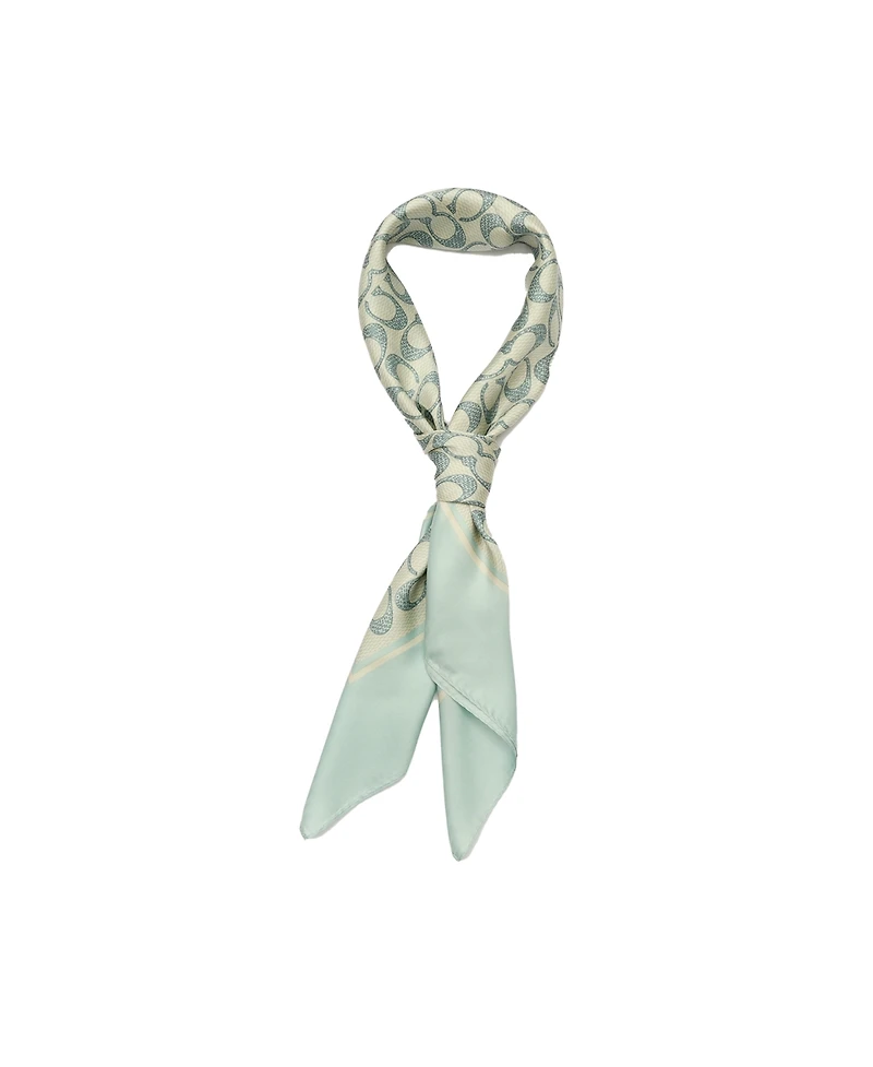 Coach Textured Signature Print Silk Square Scarf