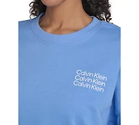 Calvin Klein Performance Women's Mini Triple Logo Pullover Sweatshirt