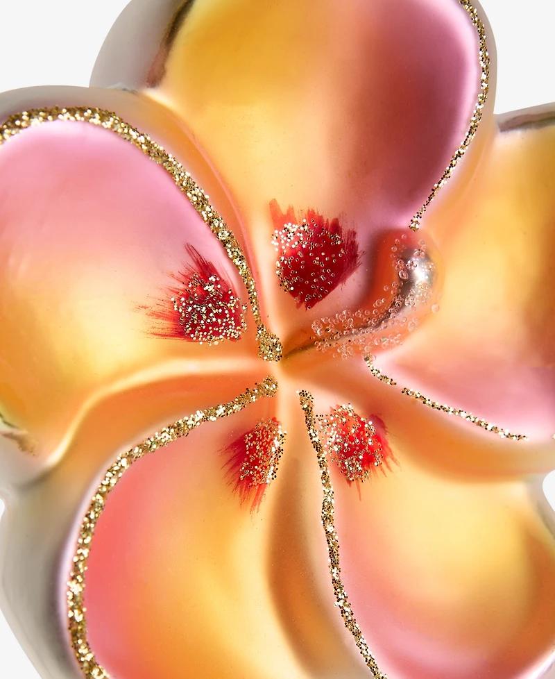 Holiday Lane Hawaii Pink & Gold Flower Ornament, Exclusively at Macy's