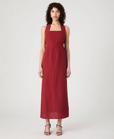 French Connection Women's Birdie Linen-Blend Halter-Neck Midi Dress