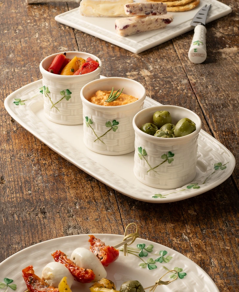 Belleek Pottery Shamrock Dip Bowls, 4 Pieces