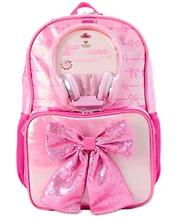 InMocean Big Girls Bow Backpack, Lunch Bag & Headphone Set