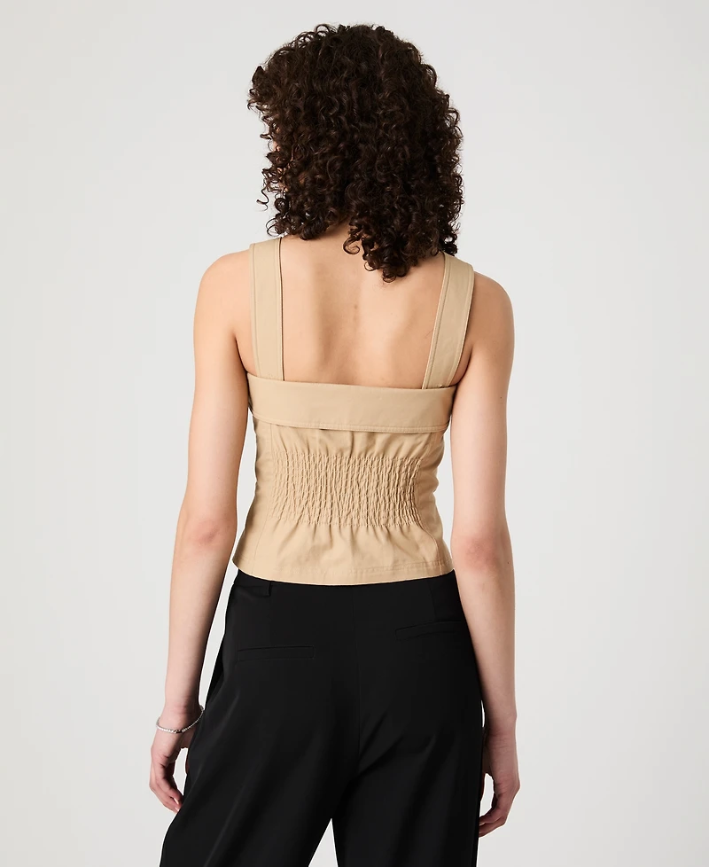 French Connection Women's Lightweight Cotton Sleeveless Trench Top