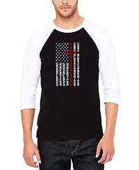 La Pop Art Men's Cross Flag Raglan Baseball Word T-Shirt