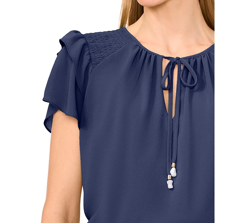 CeCe Women's Tie-Neck Tiered-Ruffle-Sleeve Blouse