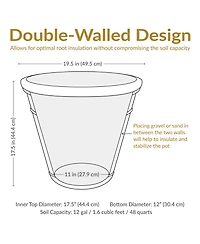 Indoor/Outdoor Patio, Garden, or Porch Weather-Resistant Double-Walled Arabella Flower Pot Planter