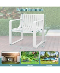 Patio Chairs Set of 2 with Curved Backrests and Seats