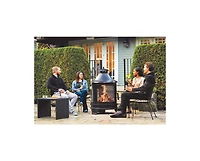 Metal Outdoor Garden 2-in-1 Heating Stove Fireplace Fire Pit with Rotatable and Removable Cooking Stove Rack