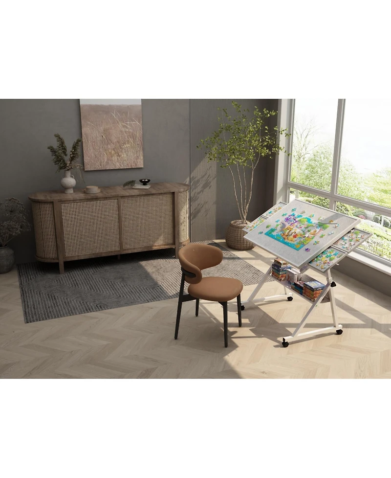 Streamdale Jigsaw Puzzle Table Board 1500 Pieces with 4 Drawers (White)