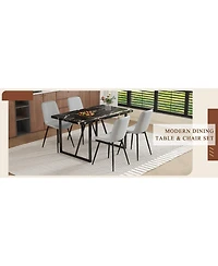 Streamdale Black Marble Dining Set 55