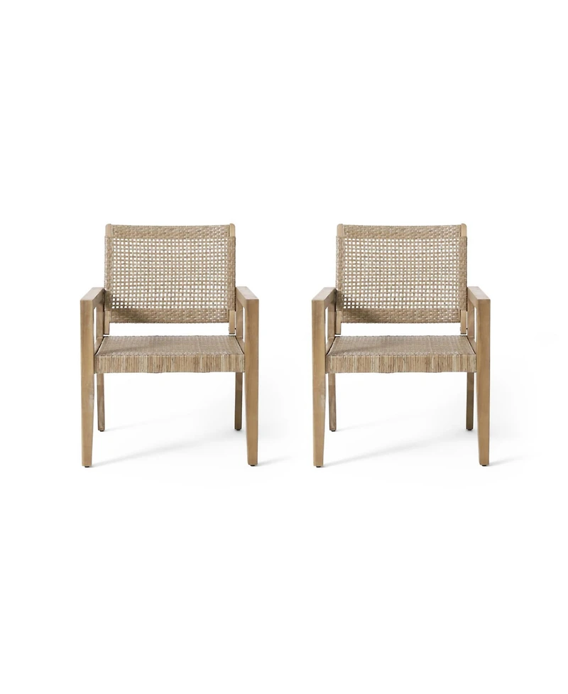 Streamdale Wicker & Acacia Club Chairs (Set of 2)