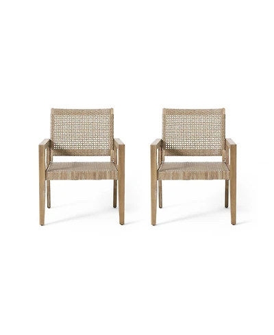 Streamdale Wicker & Acacia Club Chairs (Set of 2)