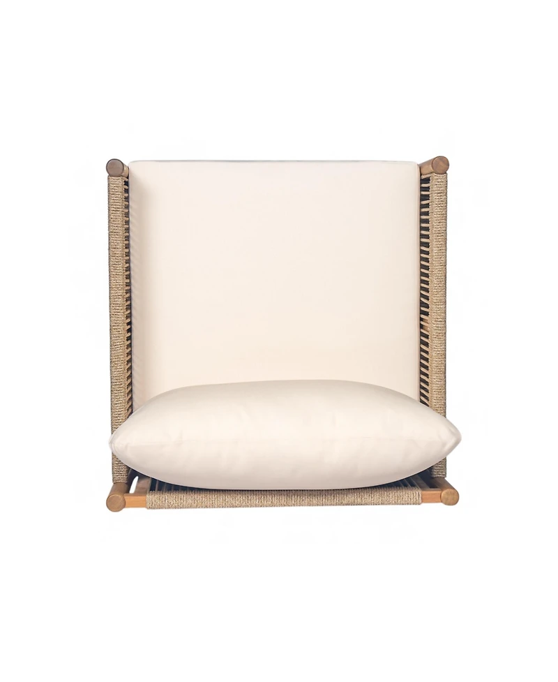 Streamdale Woven Outdoor Lounge Chairs - Wood Frame & Cushions (Set of 2)