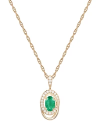 Ruby (5/8 ct. t.w.) & Diamond (1/8 Oval Swirl 18" Pendant Necklace 14k Gold (Also Emerald Sapphire)