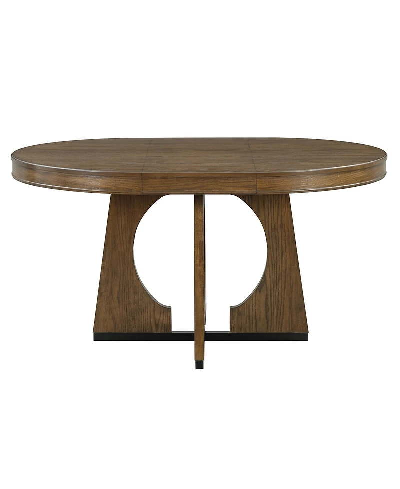 Streamdale Retro Rustic Dining Set with Ext. Table and 4 Chairs (Walnut)