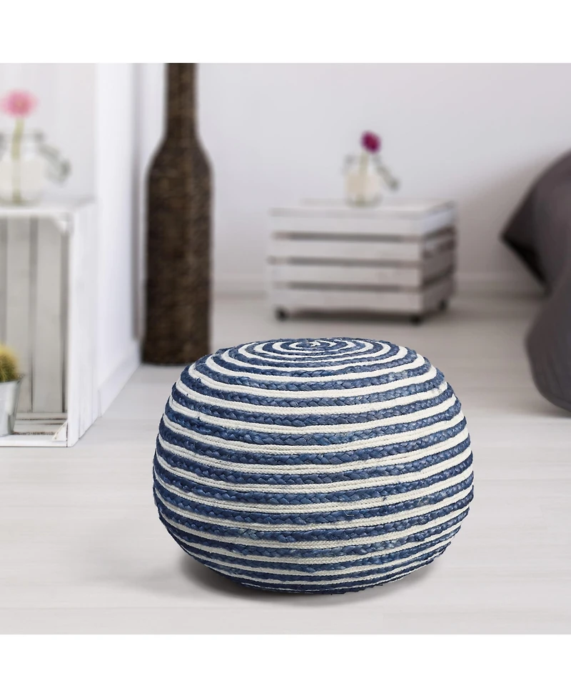 Jute Ottoman for Living Room Bedroom and Rustic Home Decor