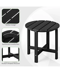 Set of 2 18 Inch Round Weather-Resistant Adirondack Side Tables
