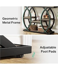 Tribesigns 39.4" Console Table, Industrial 4-Tier Sofa Table Entryway Table with Storage Shelves, Narrow Wood Accent Tables with Metal Frame for