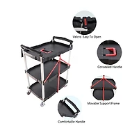 Streamdale Furniture 3-Tier Foldable Service Cart Portable, Effortless, and Versatile
