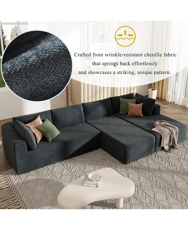 Streamdale Modern Modular Sectional Sofa, 3-Piece Combination