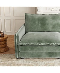 Streamdale Corduroy 3-Seater Cloud Couch with Footrests & Cushions