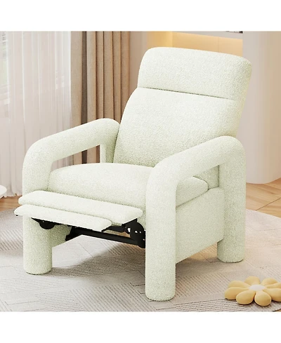 Streamdale Beige Push Back Recliner with Adjustable Backrest