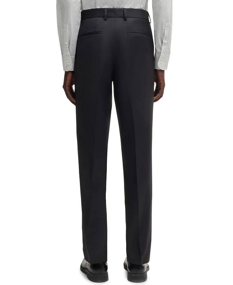 Boss Men's Regular-Fit Virgin Wool Formal Trousers