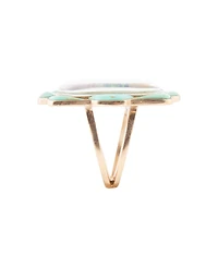 Barse Scenic Floral Blue Turquoise Golden Ring