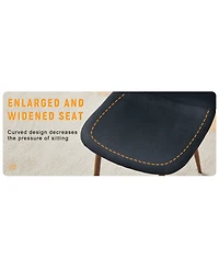 Streamdale Black Linen Dining Chairs - Set of 4, Walnut Legs