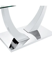 Streamdale Clear Glass Top Dining Table - Silver Legs