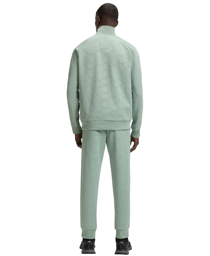 Boss by Hugo Men's Circle-Jacquard Zip-Up Sweatshirt