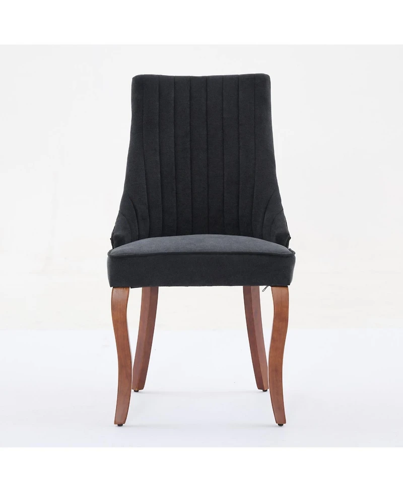Streamdale Rayon Linen Dining Chairs, Set of 2 (Black