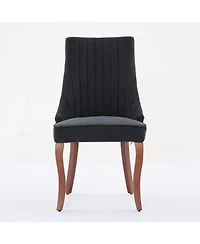 Streamdale Rayon Linen Dining Chairs, Set of 2 (Black