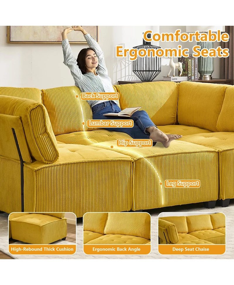 Streamdale U-Shaped Modular Sectional Sofa with Reversible Chaise