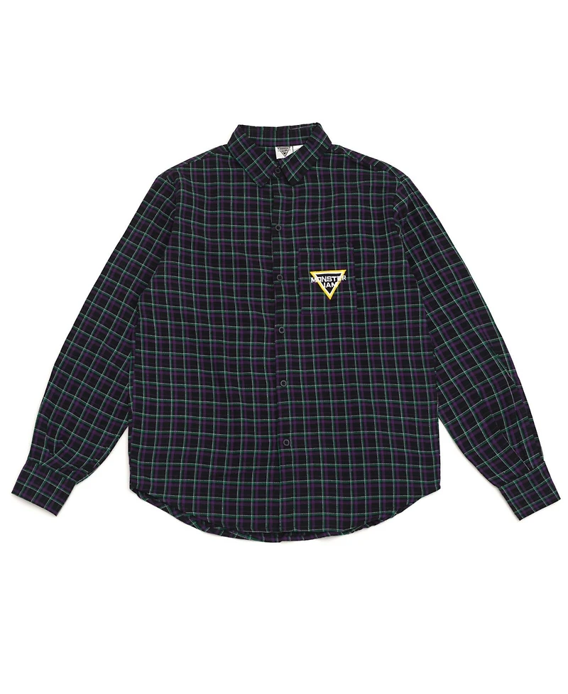 Monster Jam Boys Flannel Matching Family Button Down Dress Shirt