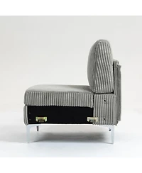 Streamdale Gray Corduroy Modular Armless Seat