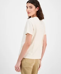 Nautica Jeans Women's Embroidered Cutout Top