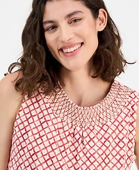 Nautica Jeans Women's Smocked-Neck Tank Top