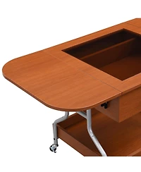Streamdale Folding Coffee Table with Storage and Wheels