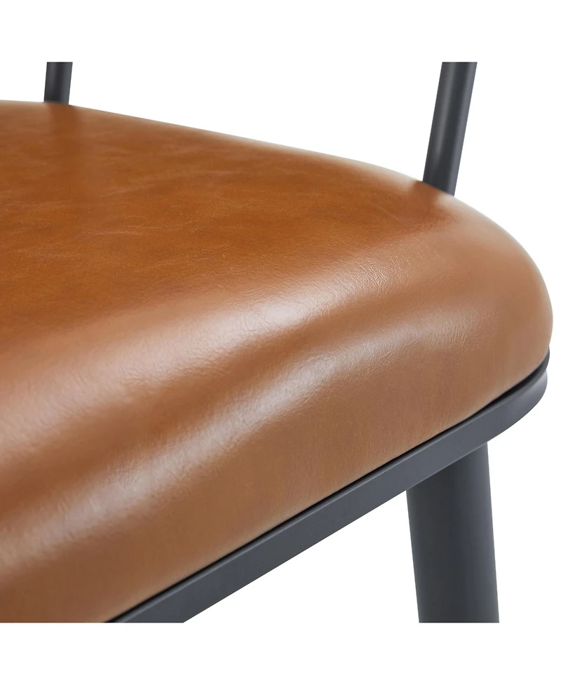 Streamdale Indoor Upholstered Dining Chair With Metal Legs (Set of 2),Brown