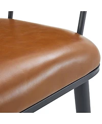 Streamdale Indoor Upholstered Dining Chair With Metal Legs (Set of 2),Brown