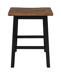 Streamdale Farmhouse Rustic 2-piece Counter Height Wood Kitchen Dining Stools for Small Places, Walnut+Black