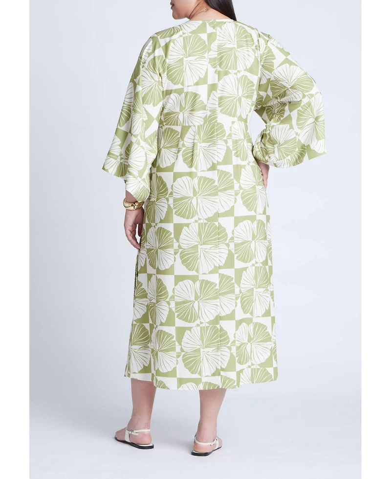 Eloquii Women's Kimono Sleeve Maxi Wrap Dress